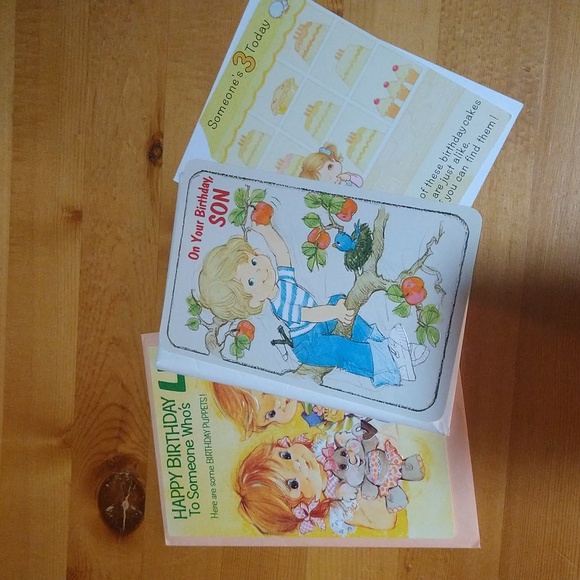 Birthday cards 3 little kids vintage birthday cards new - Picture 9 of 9